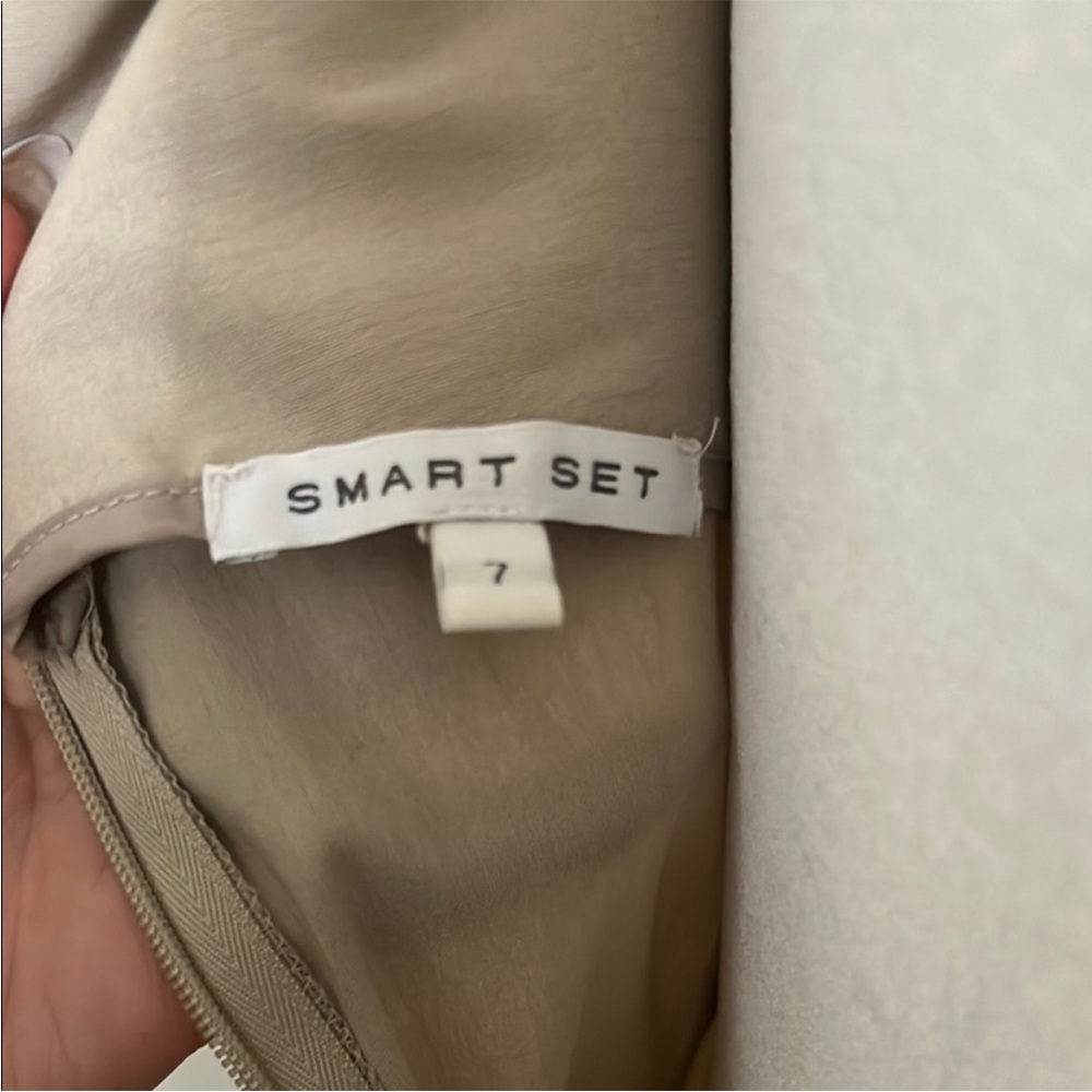 Smart Set | Women’s Size 7 Elegant Cream Sleeveless Midi Dress (Has Stretch!) - Picture 2 of 9